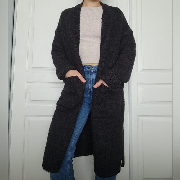 Thick Cozy Longline Cardigan Sweater With Pockets - Picture 1 of 8